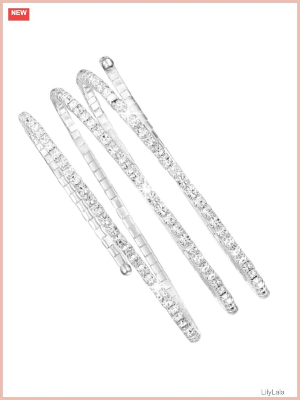 Rhinestone Arm Cuff Bracelet Multilayer Zircon Silver Prom Bridal Bangle